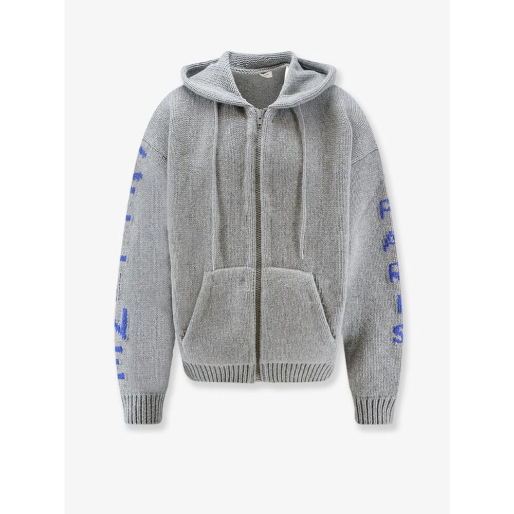 Celine Men Zip-Up Virgin Wool Cardigan